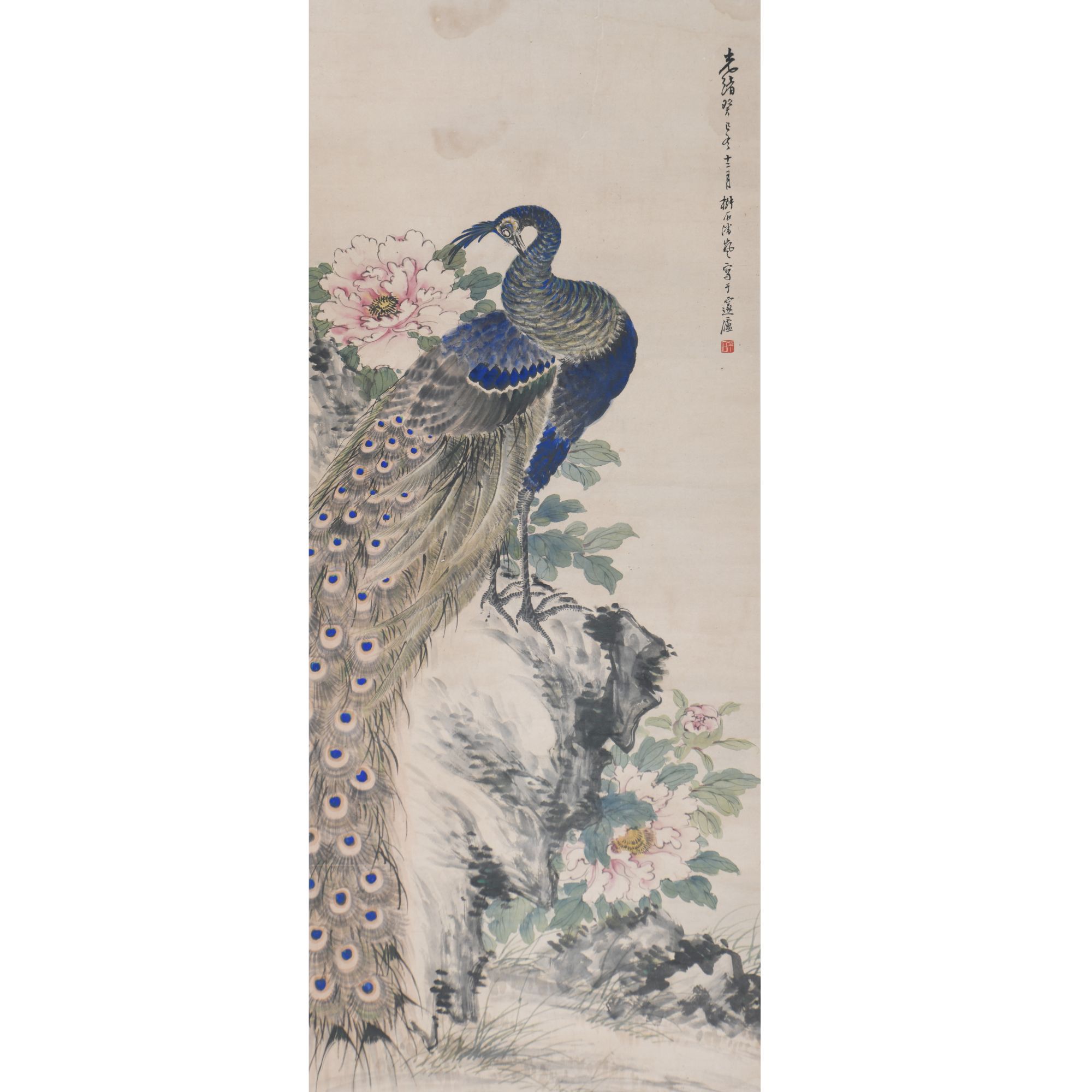 LOT.005【孔雀】纸本立轴B0502-612预展手绘专场