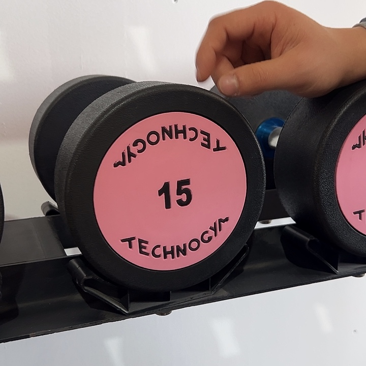 全新纯钢泰诺哑铃15公斤一对粉色