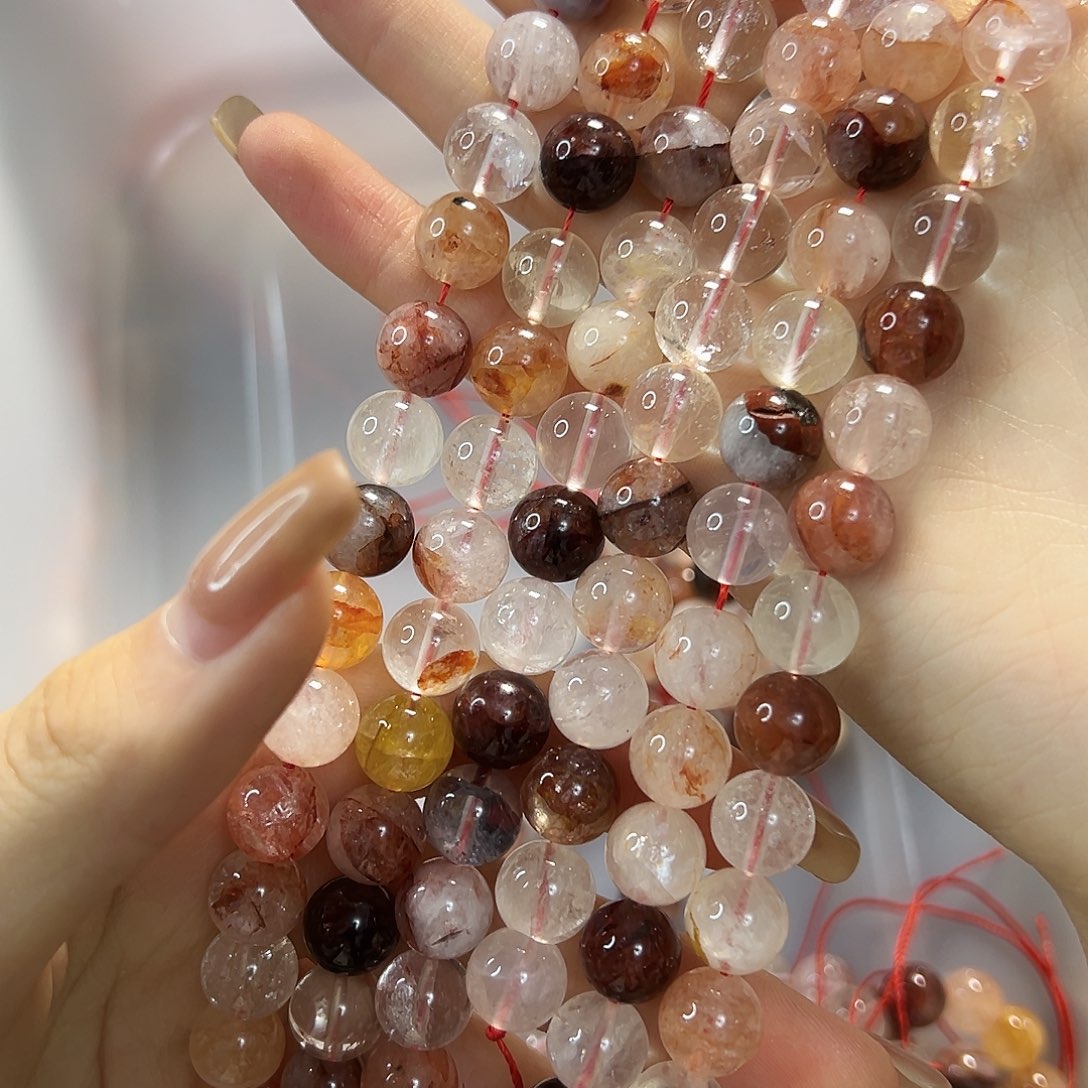 玛瑙/玉髓未镶嵌珠宝半成品红胶花卡10一条