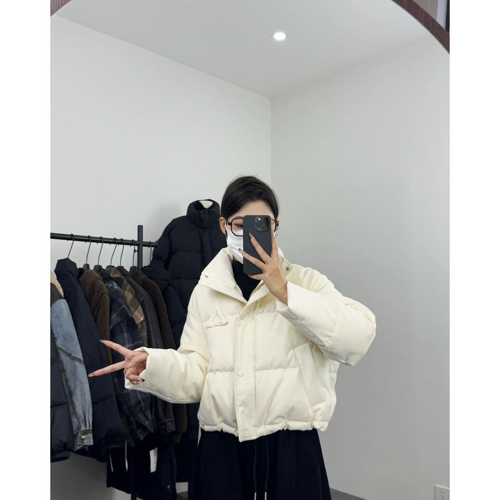 三角羽绒～韩系超有质感纱面羽绒服