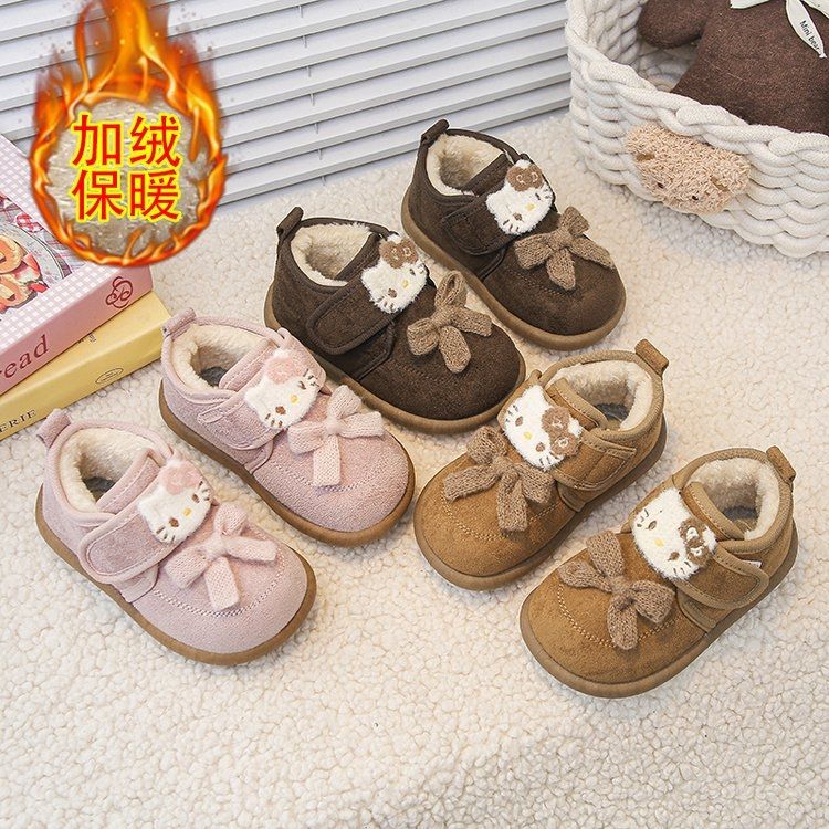 kt猫女童鞋棉鞋儿童加绒运动冬鞋冬勃肯鞋豆豆鞋宝宝鞋软底学步鞋