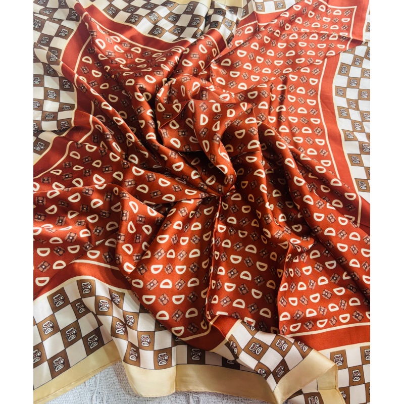 A168 复古棋格 90*90左右 优雅气质波西米亚风 方巾围巾