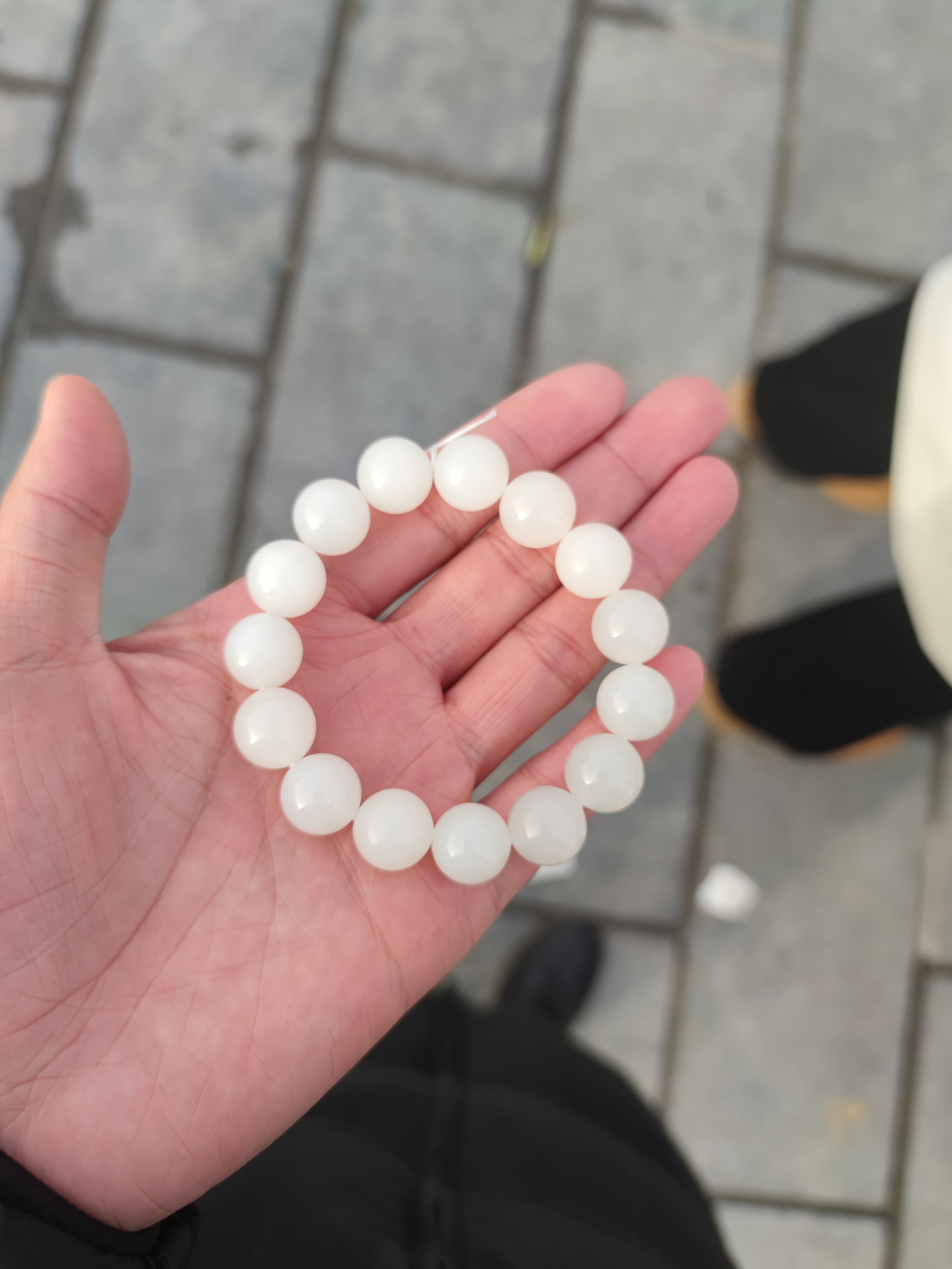 和田玉白玉手串未镶嵌