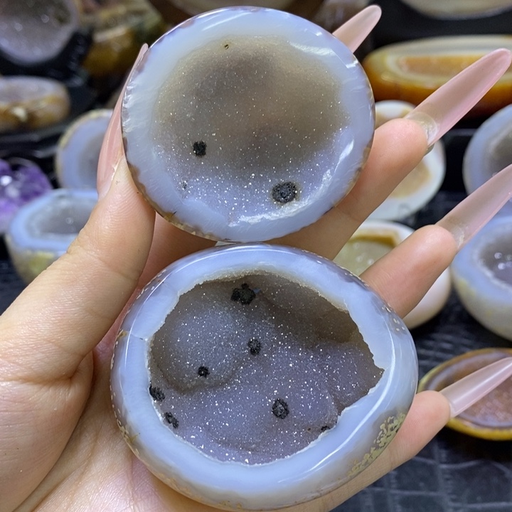 未镶嵌珠宝半成品水晶蓝啵啵盆