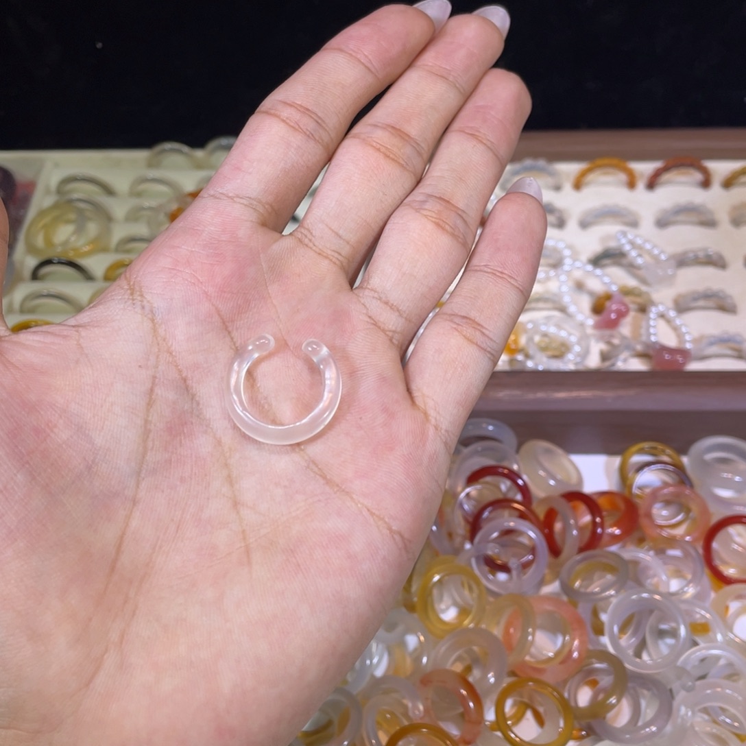 玛瑙/玉髓戒指未镶嵌48号港9