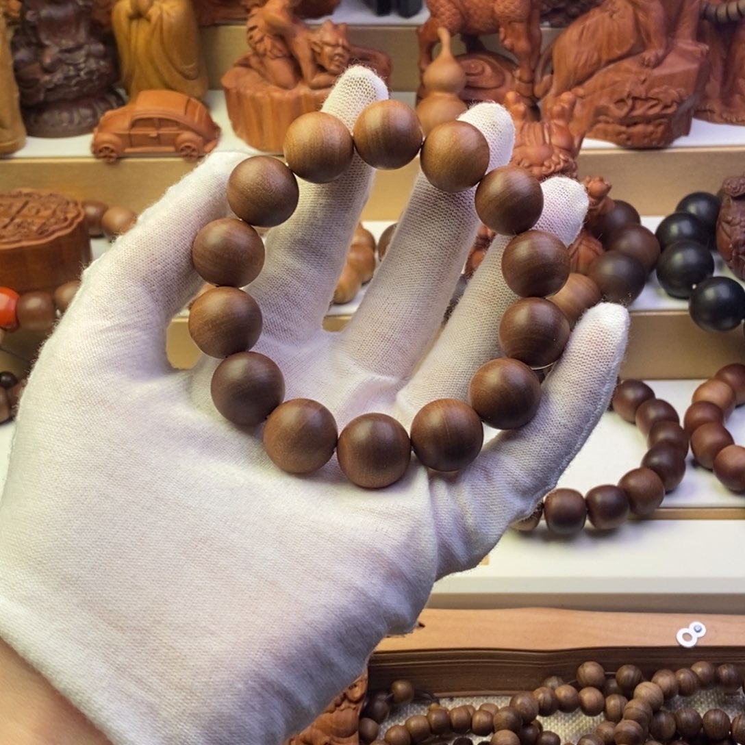 ^***饼手串/手链檀香木老山檀香15横纹奶香