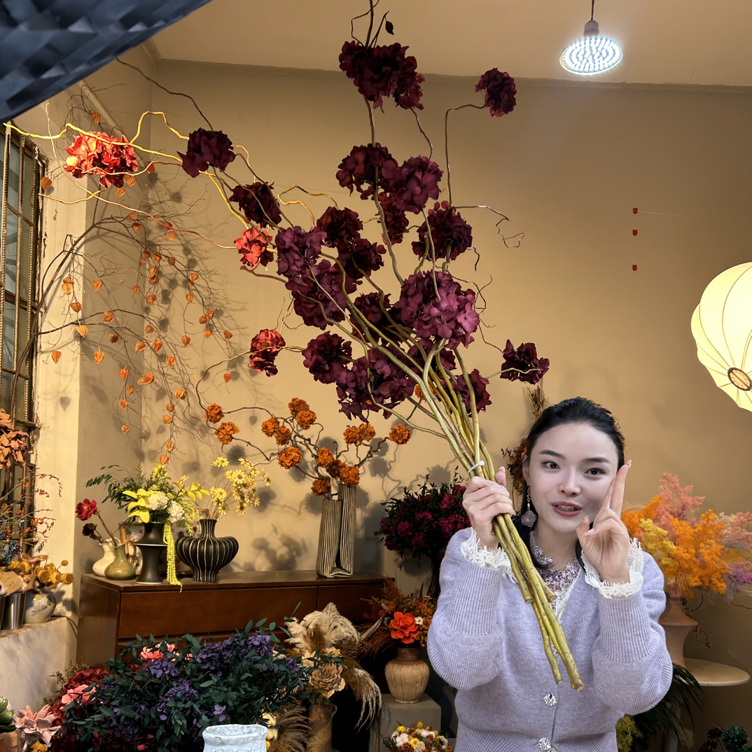 【柳暗花明】神仙永生花龙枣枝绣球客厅装饰高级感真花