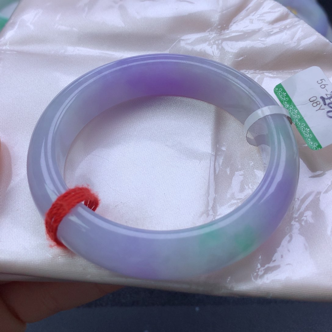 翡翠手镯未镶嵌缅甸天然翡翠A货56正