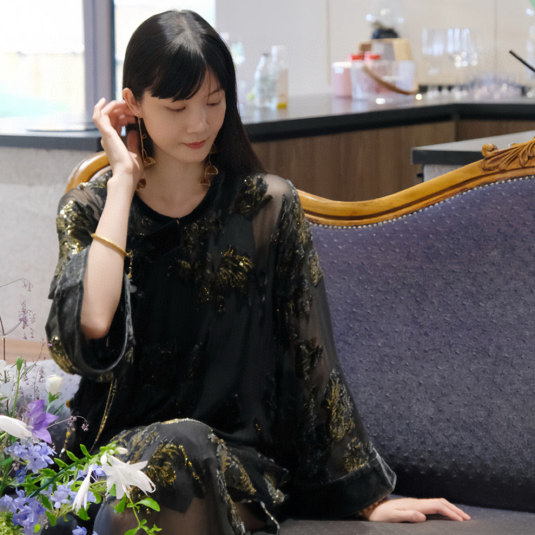 沫药｜烧花丝绒法式浪漫连衣裙（1854）