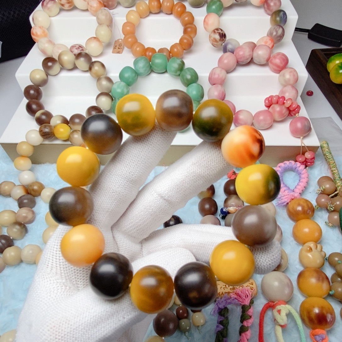 吊坠菩提根/象牙果手工干磨卡16.5苹果珠近全