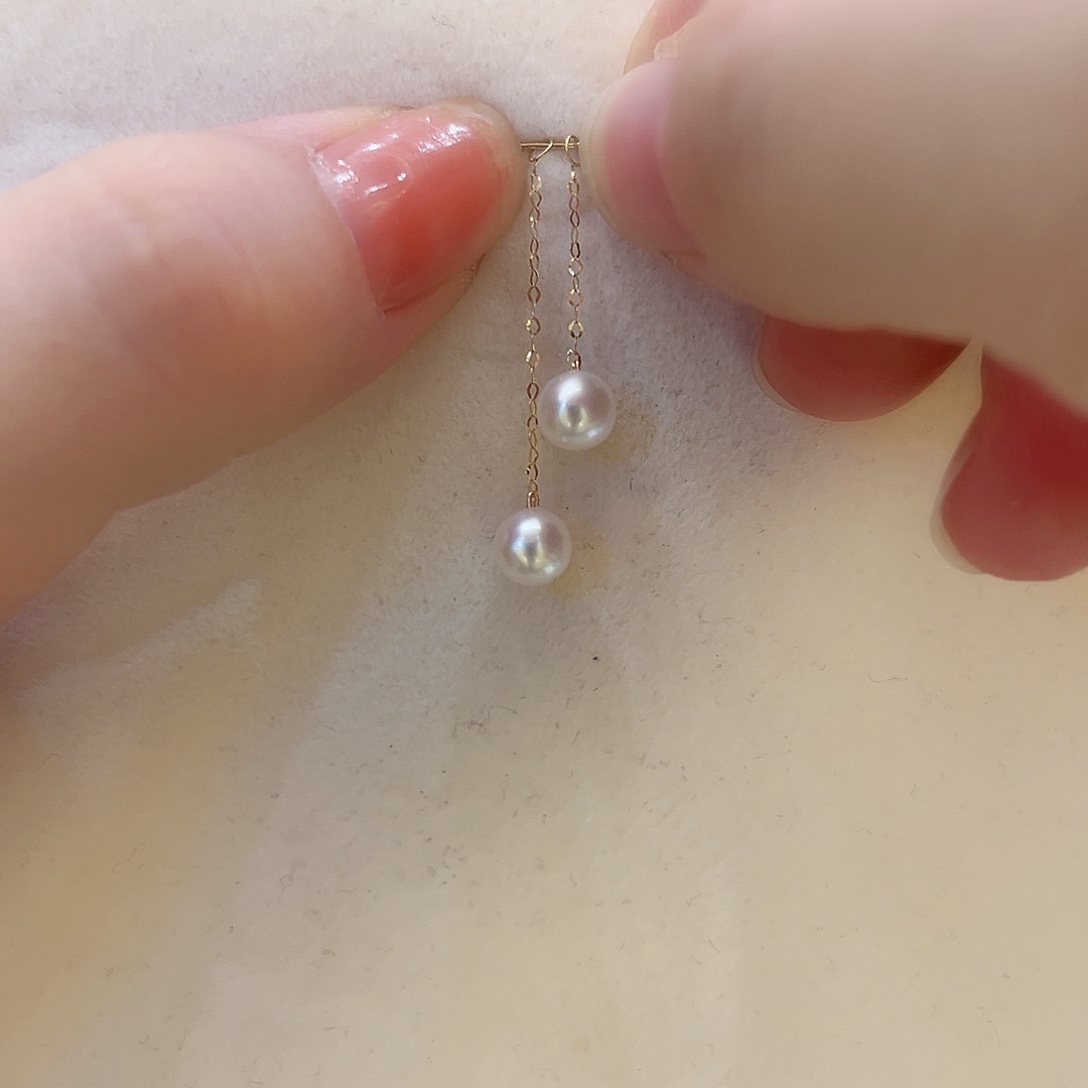 18K金镶嵌耳饰淡水珍珠