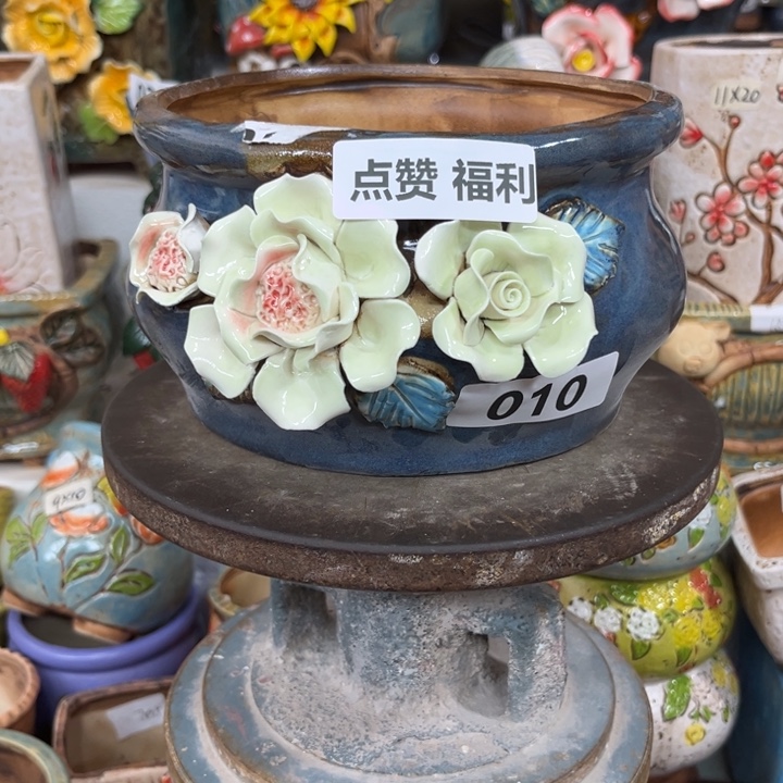 紫砂花盆粗陶材质多肉花盆