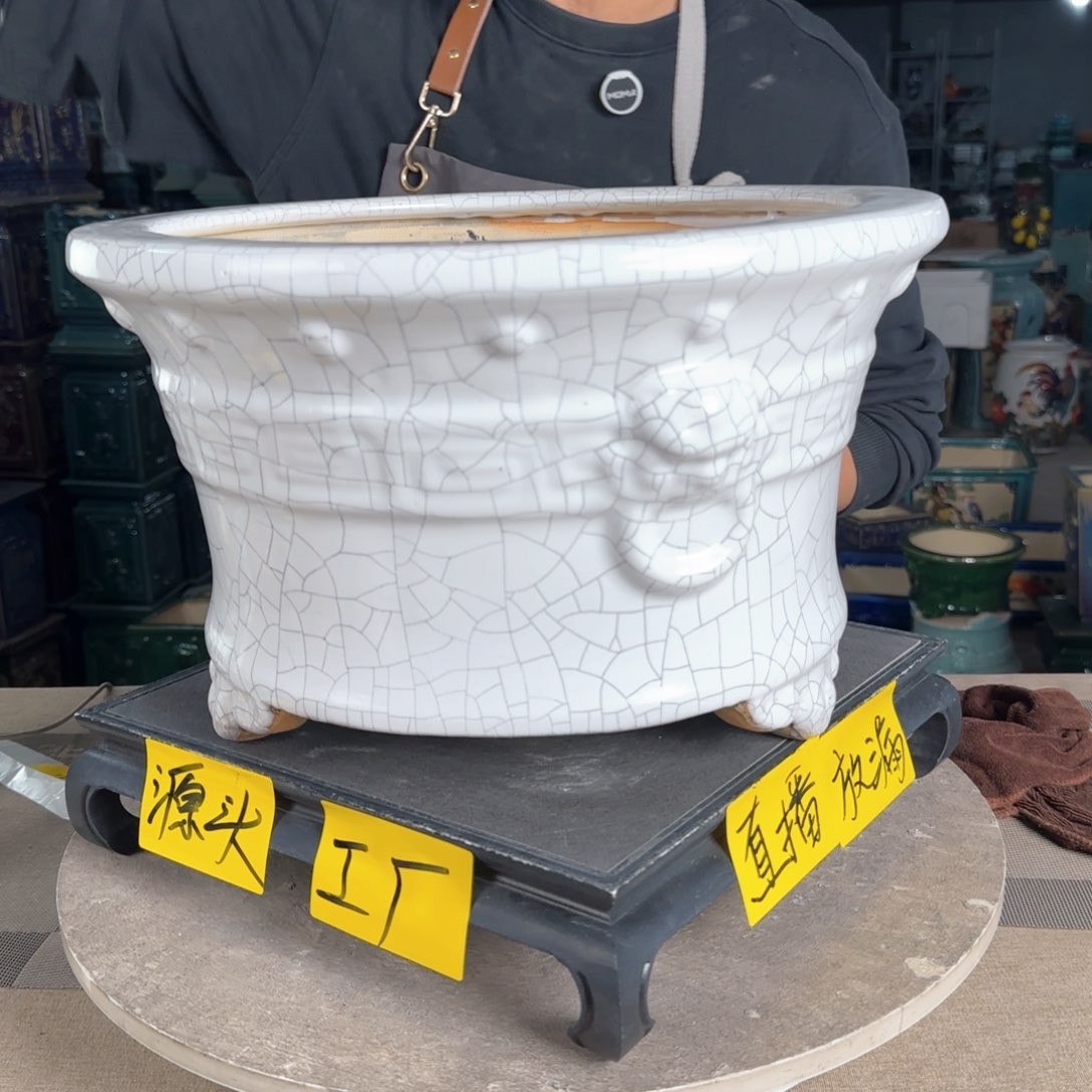 一风堂石湾花盆。缝隙