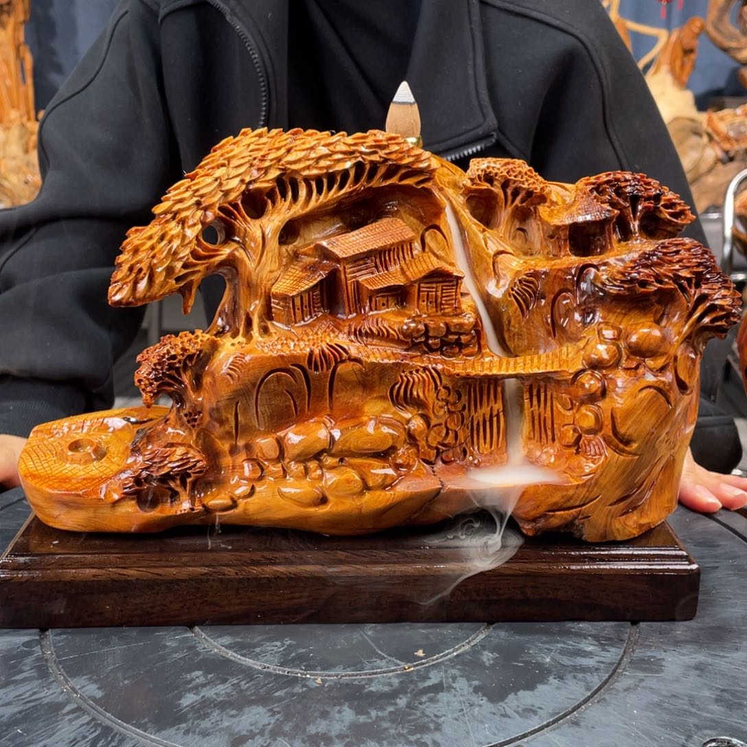 柏木（崖柏）山水倒流香送两盒香