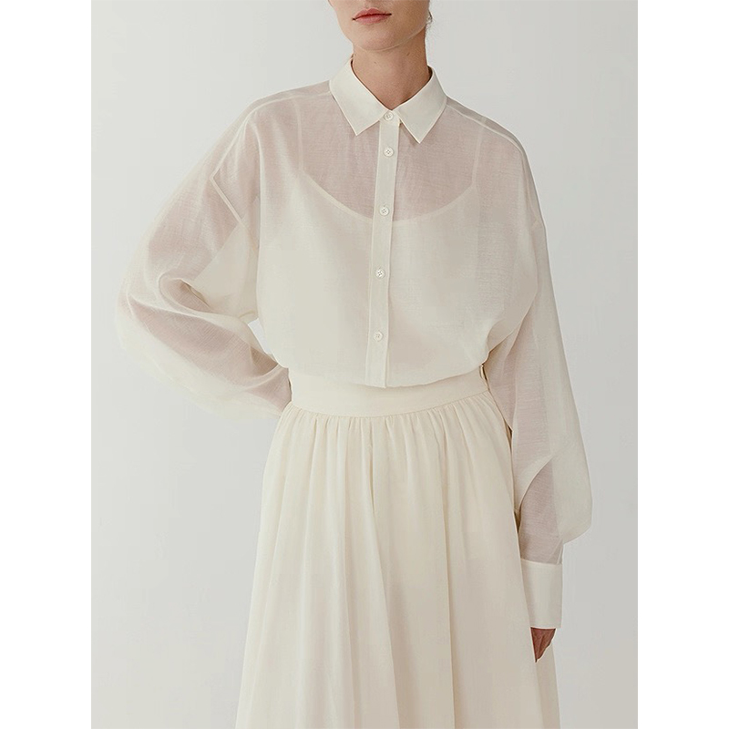 原单非市面货！“小禾”棉丝柯根长袖衬衫赠吊带 C730