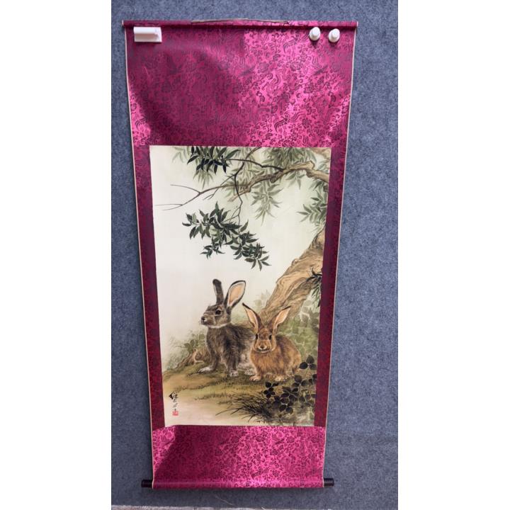 z43林中双兔-【精品复仿】-高清艺术微喷复刻画
