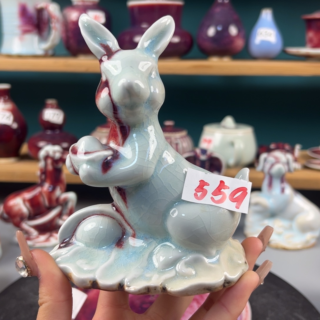 瓷片微瑕小兔子玉石釉