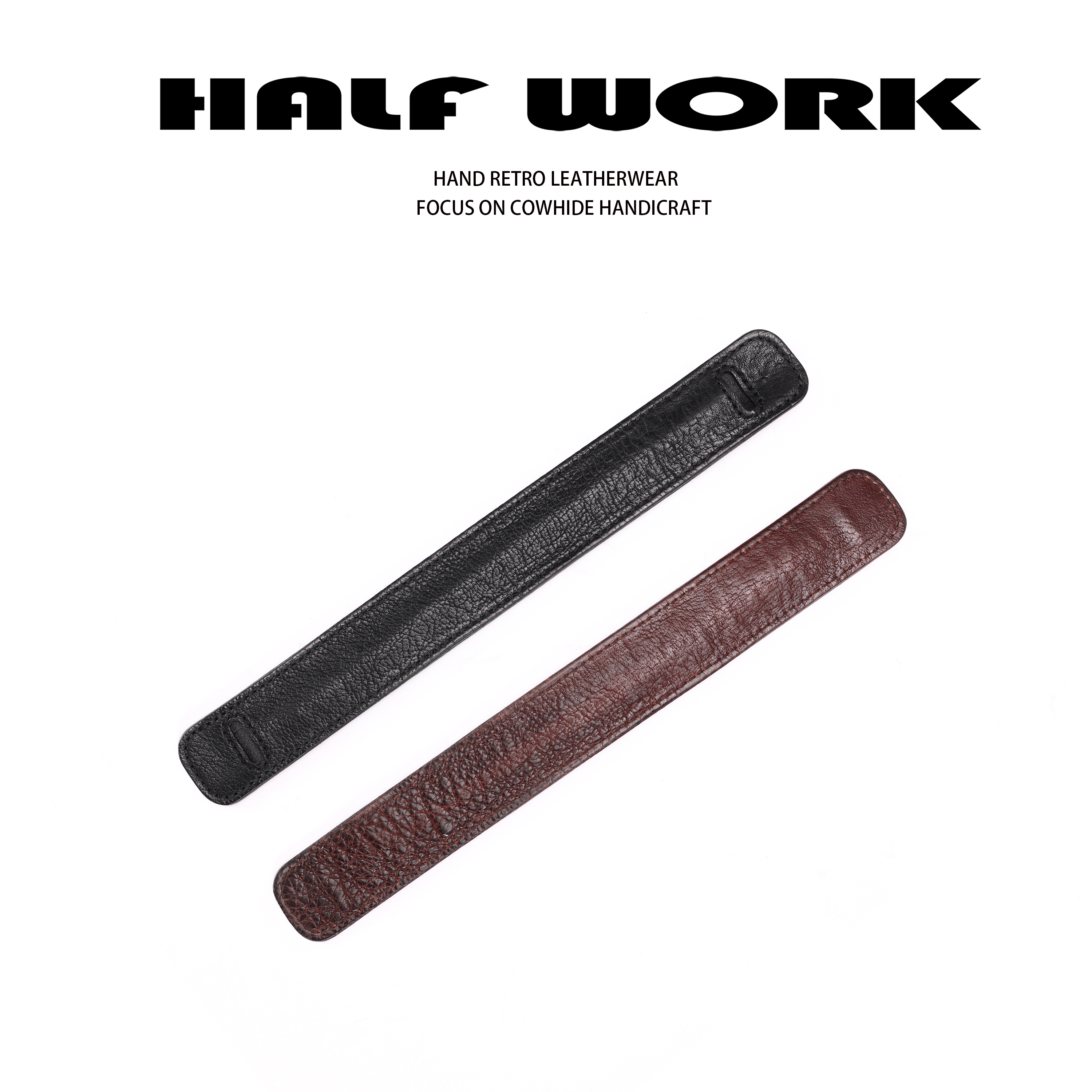 HALF WORK/伴工 头层植鞣皮腋下肩带肩托复古包包宽肩带 KB-1696