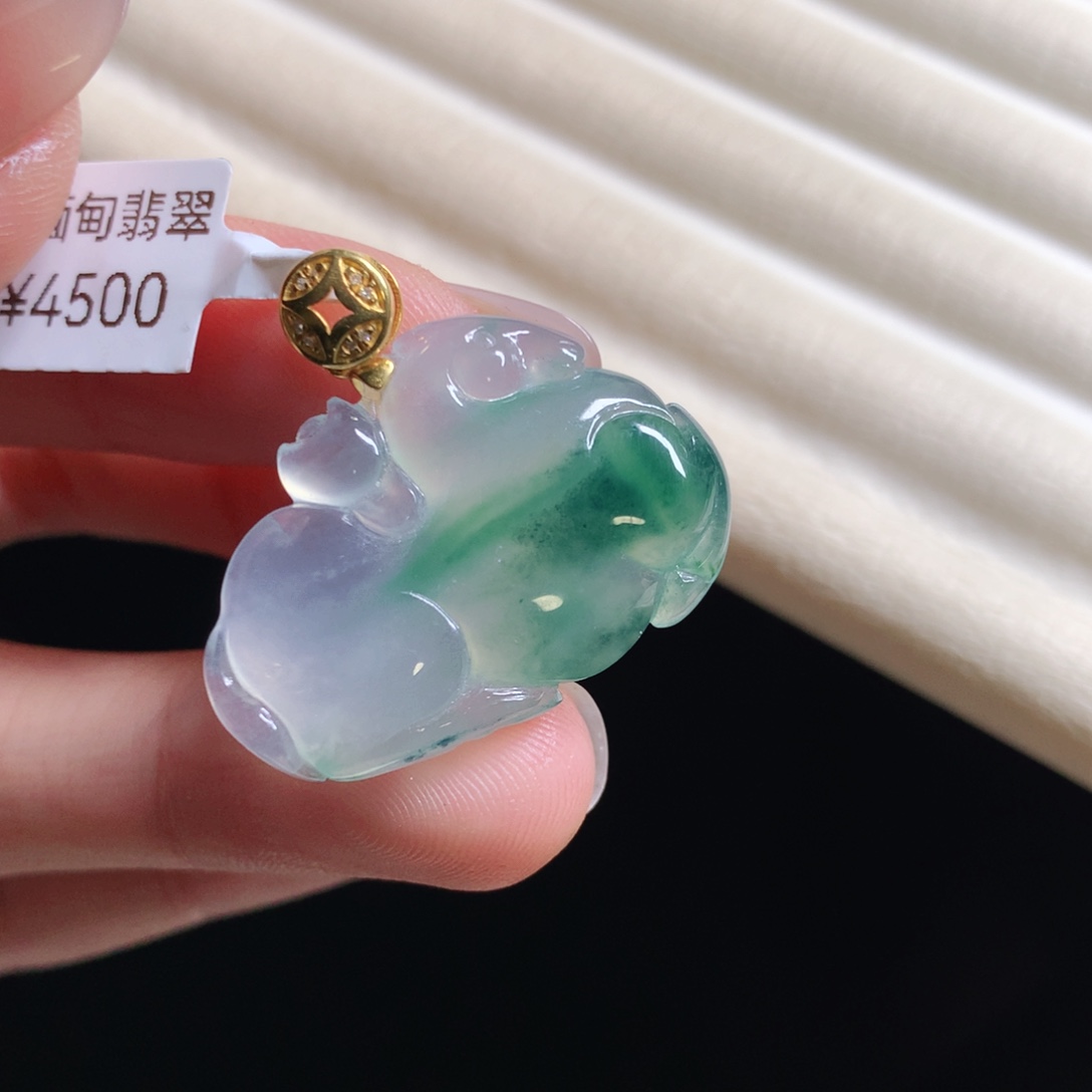 翡翠颈饰18K金镶嵌金****8