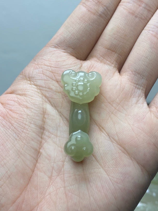 和田玉青海料如意