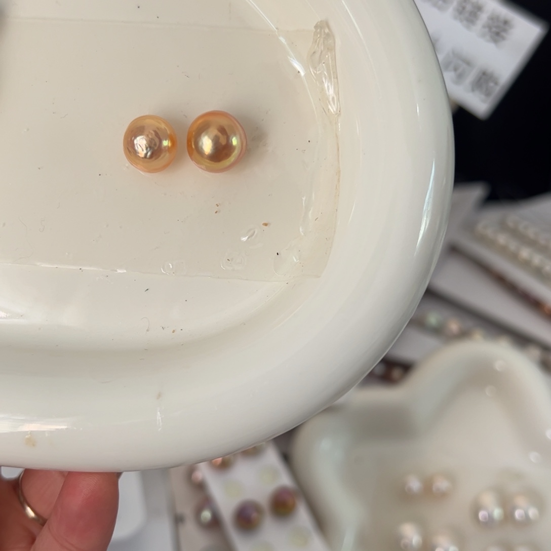 淡水珍珠耳饰银S925镶嵌