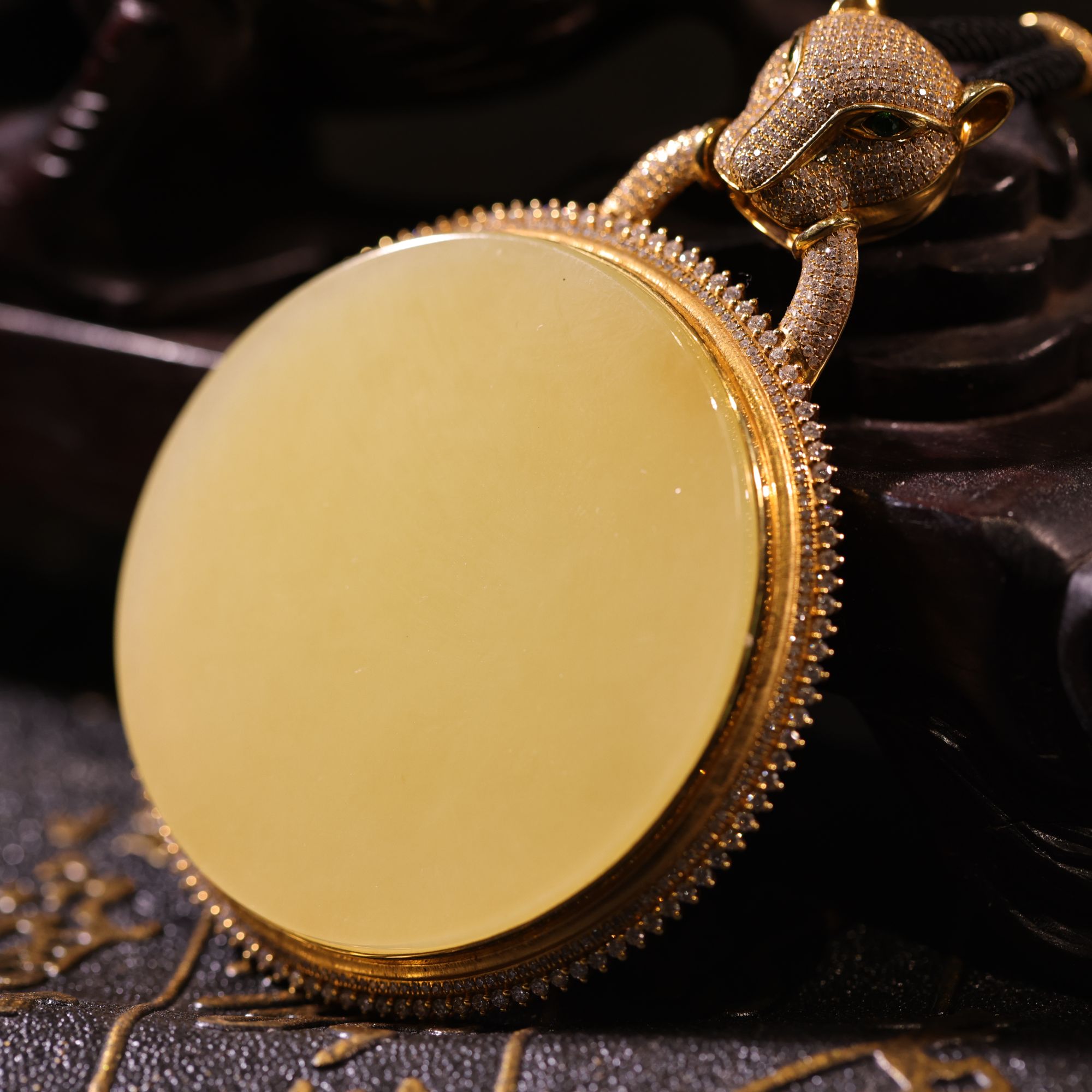 【新疆马爷珠宝】新疆若羌黄玉圆牌