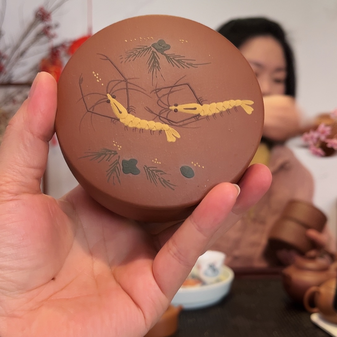 紫砂精品泥绘茶叶罐