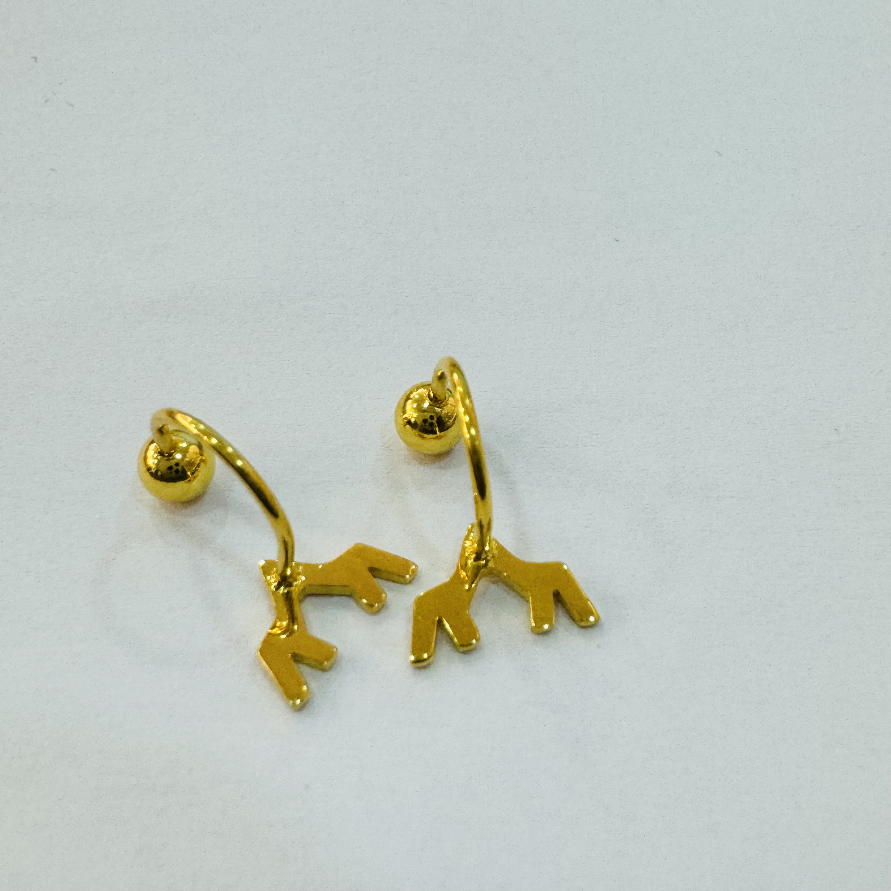 【木木专享】足金999饰品 鹿角耳钉 1.77 GP