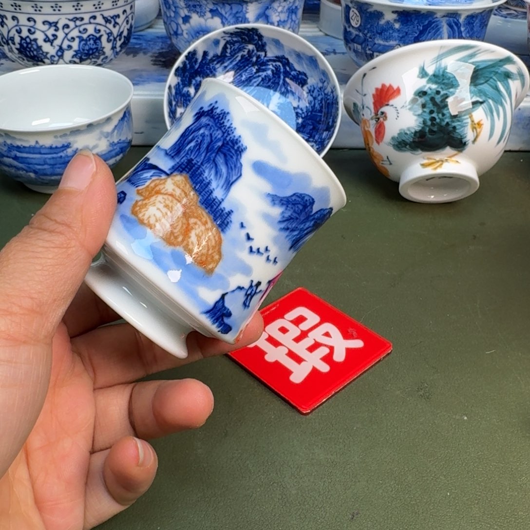 瓷景德镇纯手绘茶具圆圆开片245