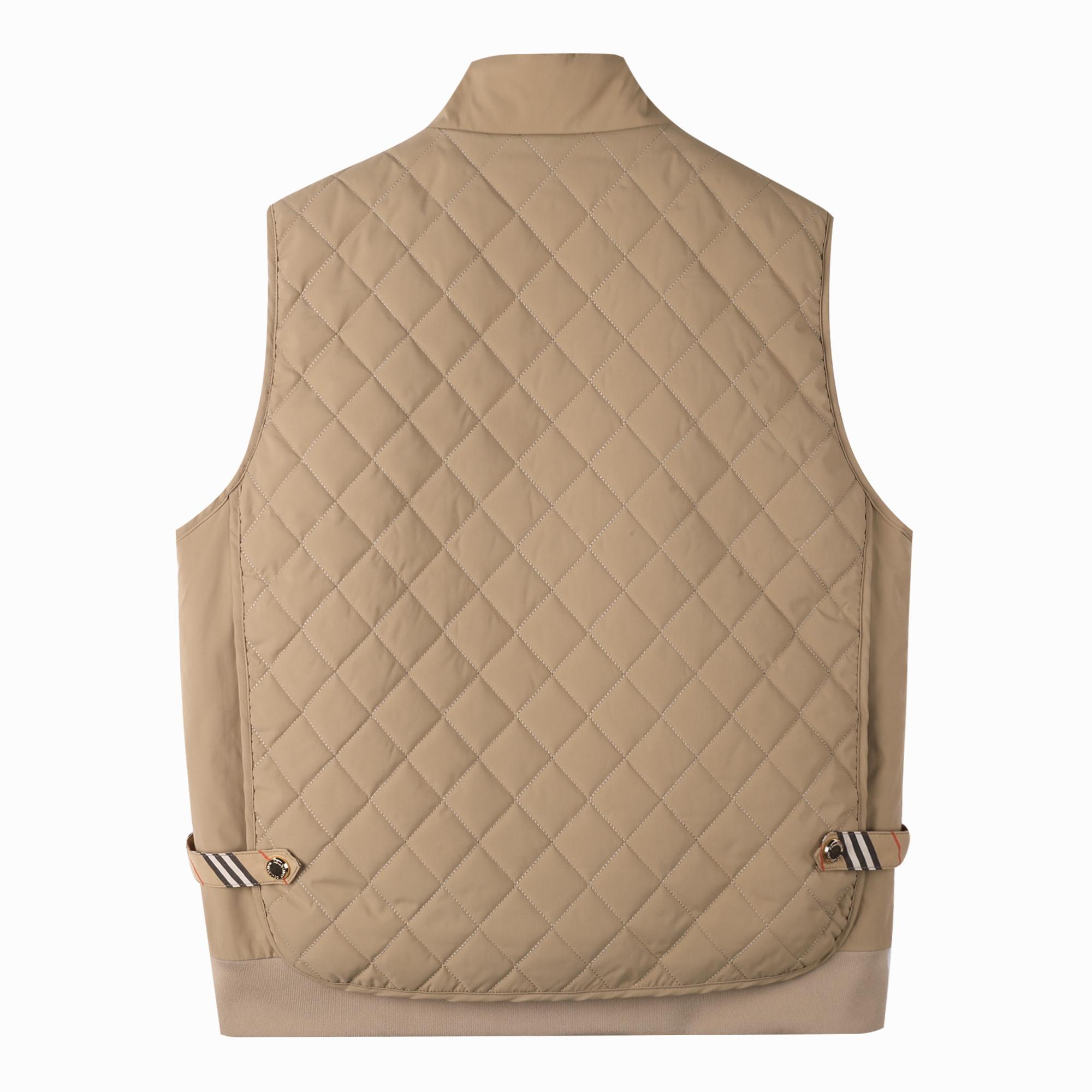 格纹四季通用秋冬男士猎装马甲直下摆半高领立领格子