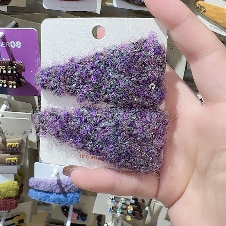 皮质铁合金三角紫色拜拜