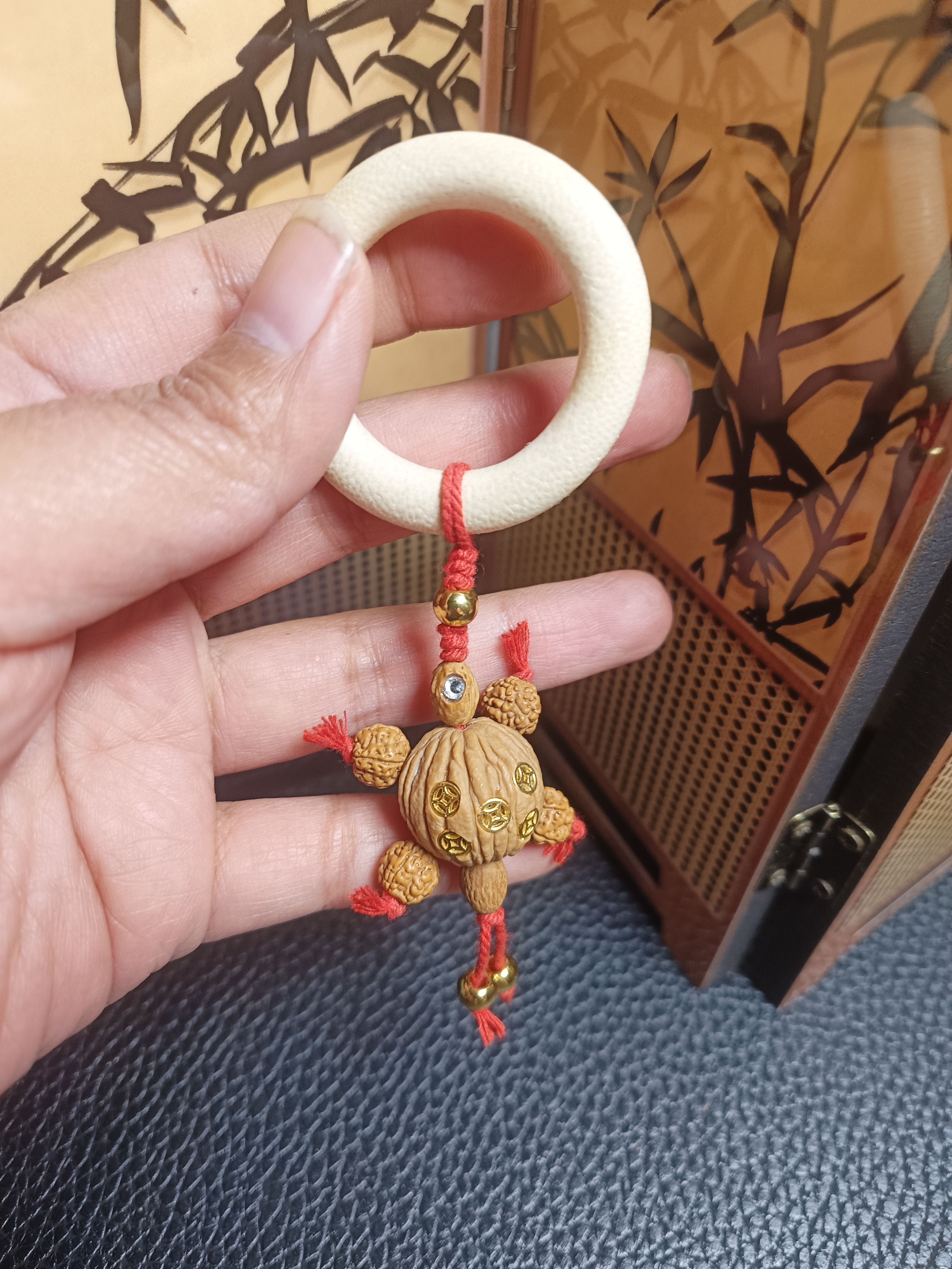 文玩金钱龟钥匙扣男士盘玩手工精作可盘可戴手把件