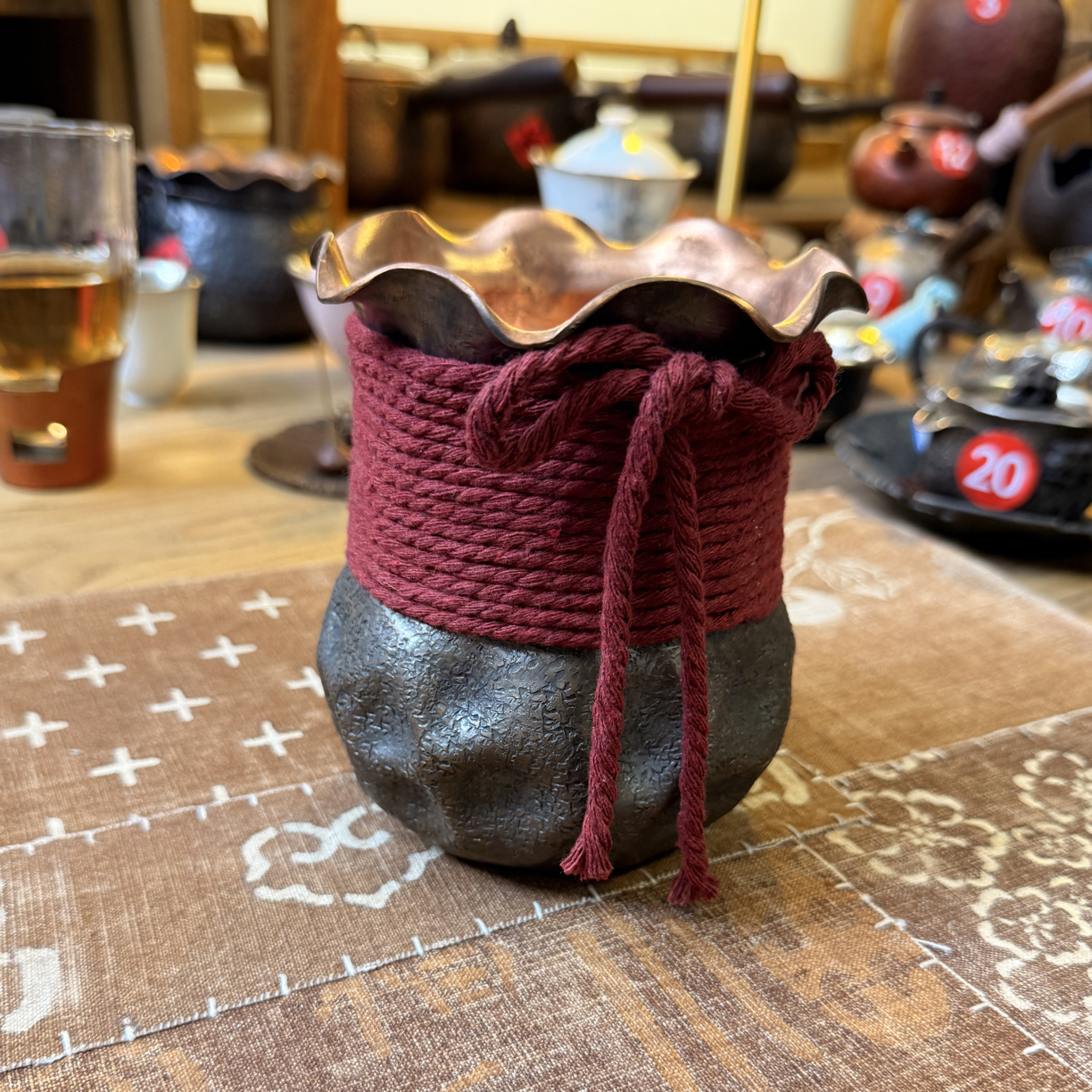 【诺诺的茶】紫铜建水 茶渣桶 干花花器 复古做旧 手工制作