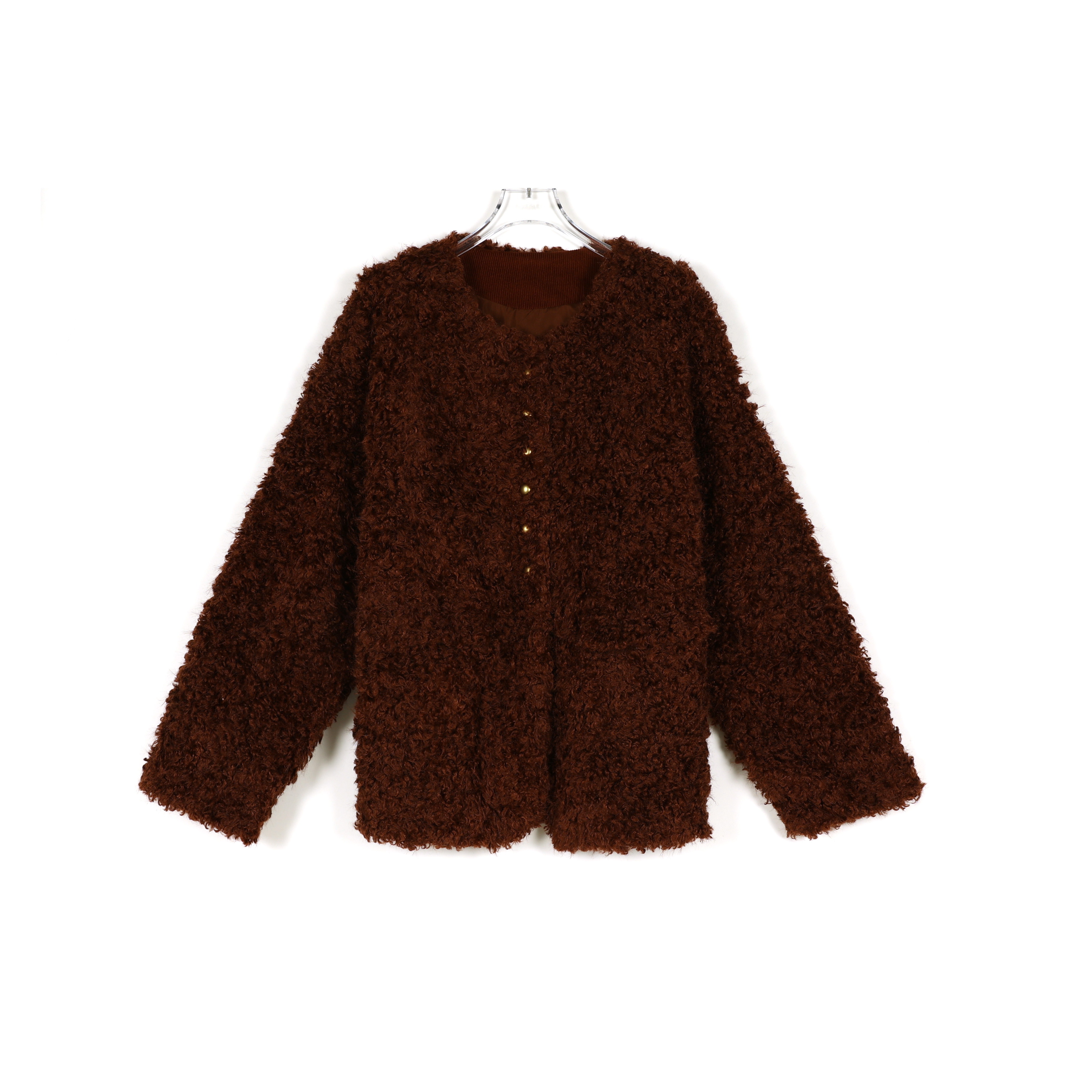 【罗拉严选】女厚款短外套韩系羊羔毛外套百搭冬季粗花呢轻奢8325