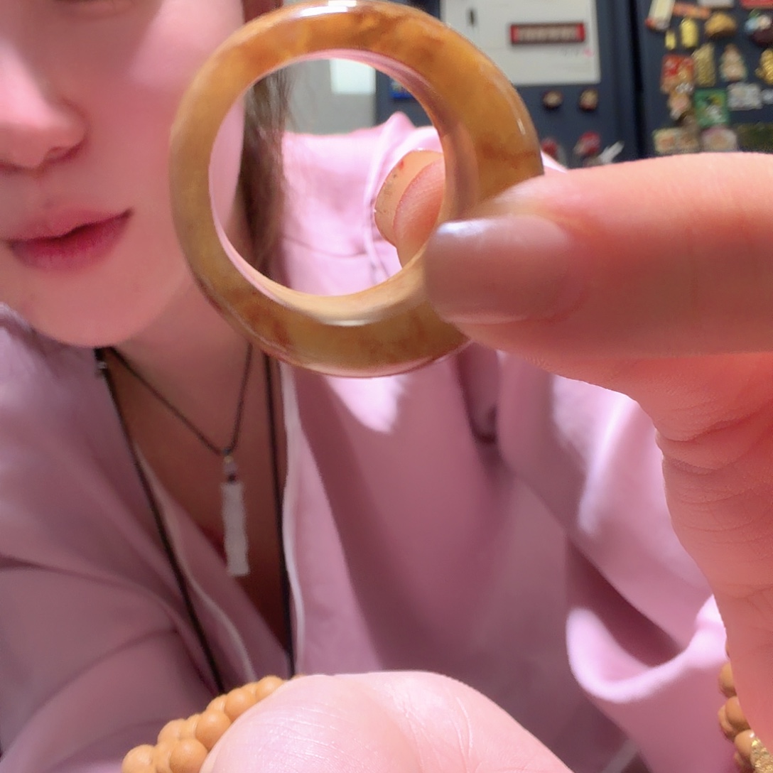 设***子岫玉未镶嵌戒指23