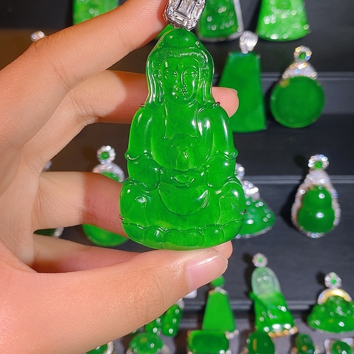 翡翠银S925镶嵌颈饰uu