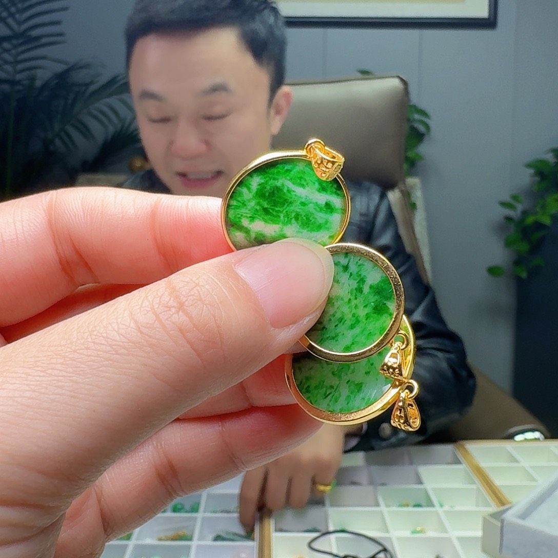 翡翠银S925镶嵌吊坠(不含链)多样性发货其一