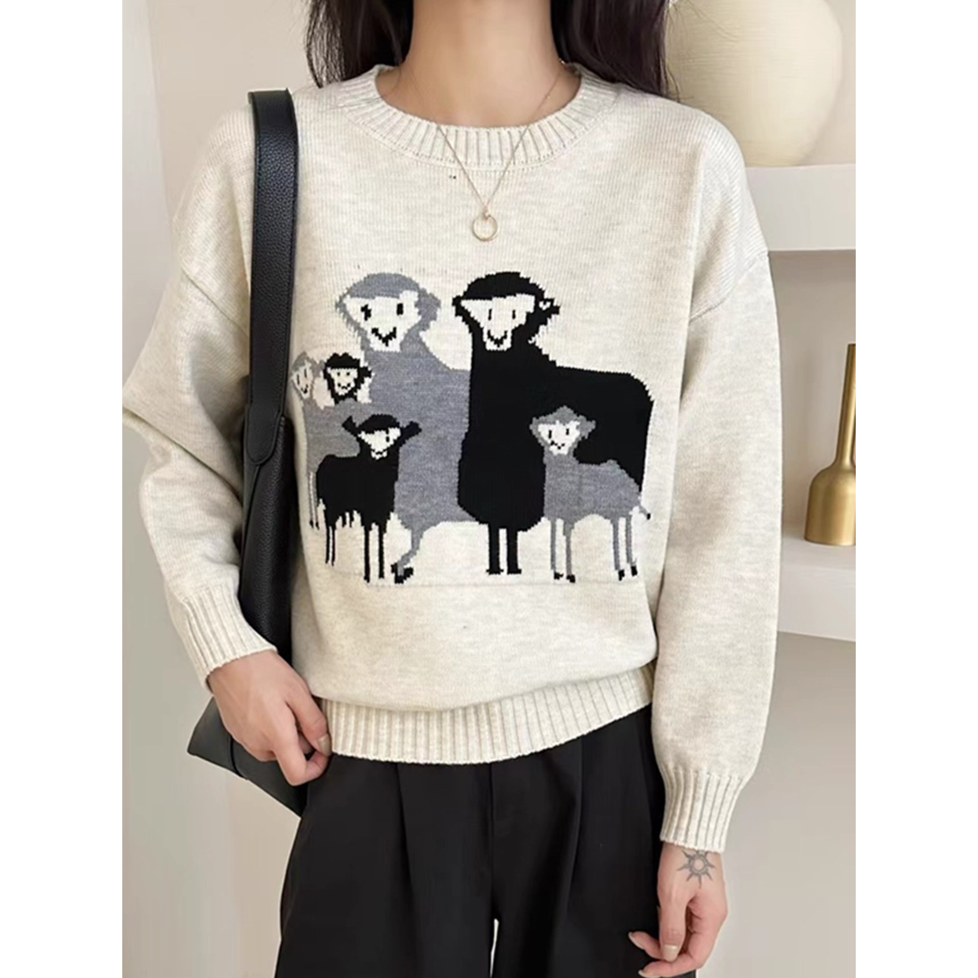 0162 GZ时尚气质百搭洋气针织套头毛衣上衣