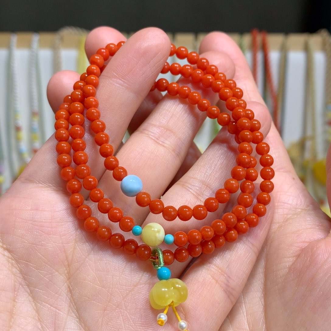 南红玛瑙手链未镶嵌4m m