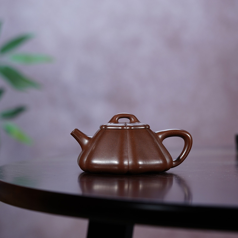 全手工85底槽青石瓢180cc宜兴原矿紫砂壶