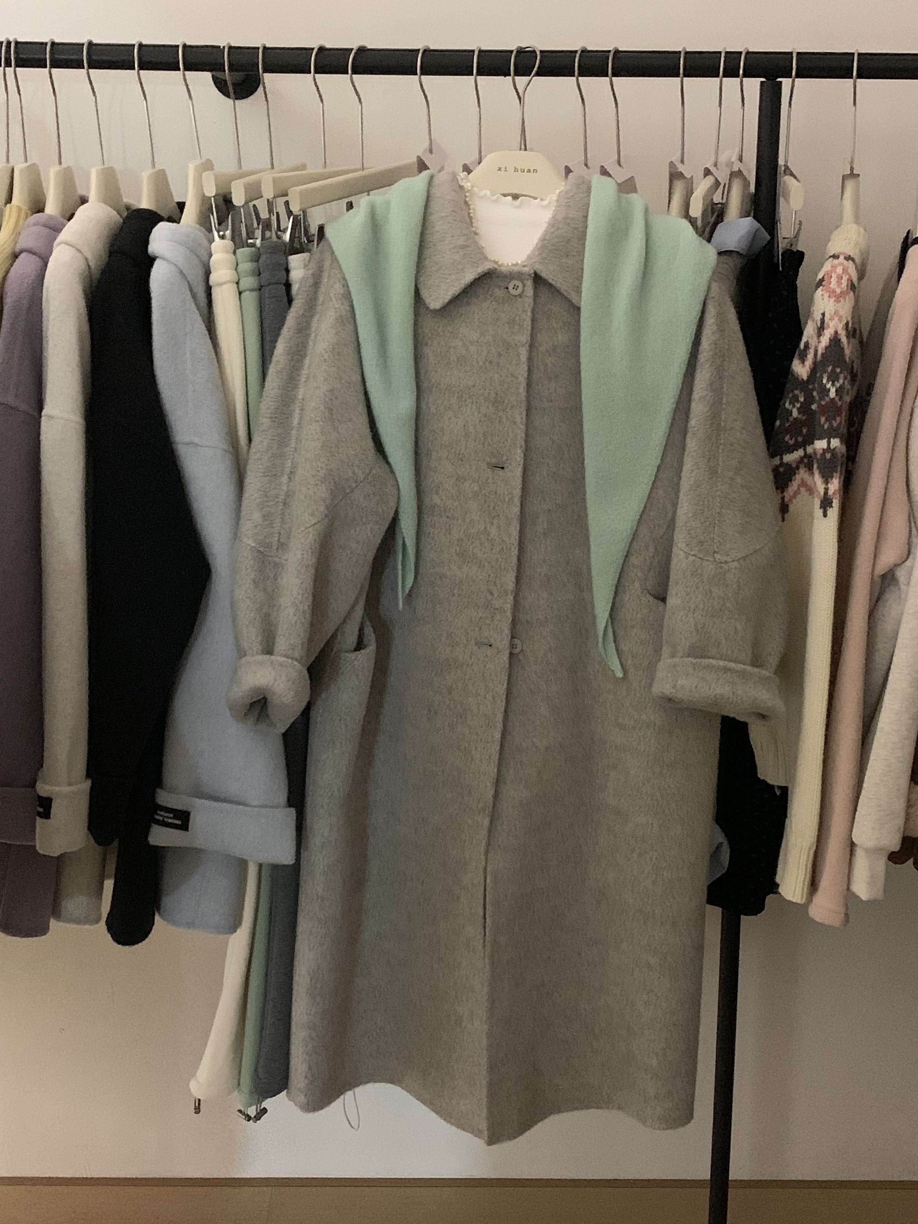 韩系长款高级感加厚大衣