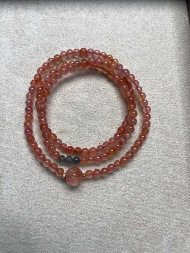 0623冰南红玛瑙多圈手串项链
