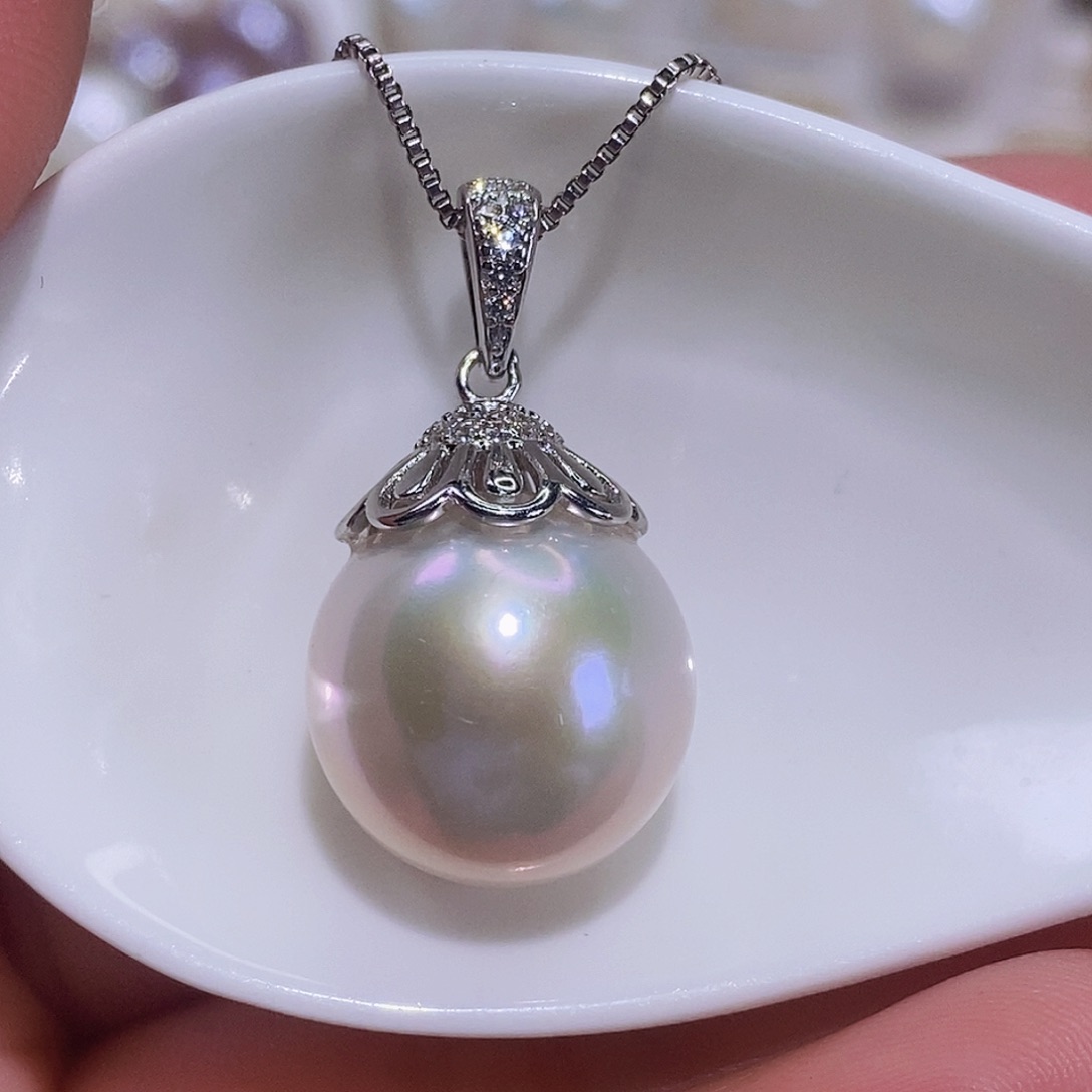 淡水珍珠颈饰银S925镶嵌J****?