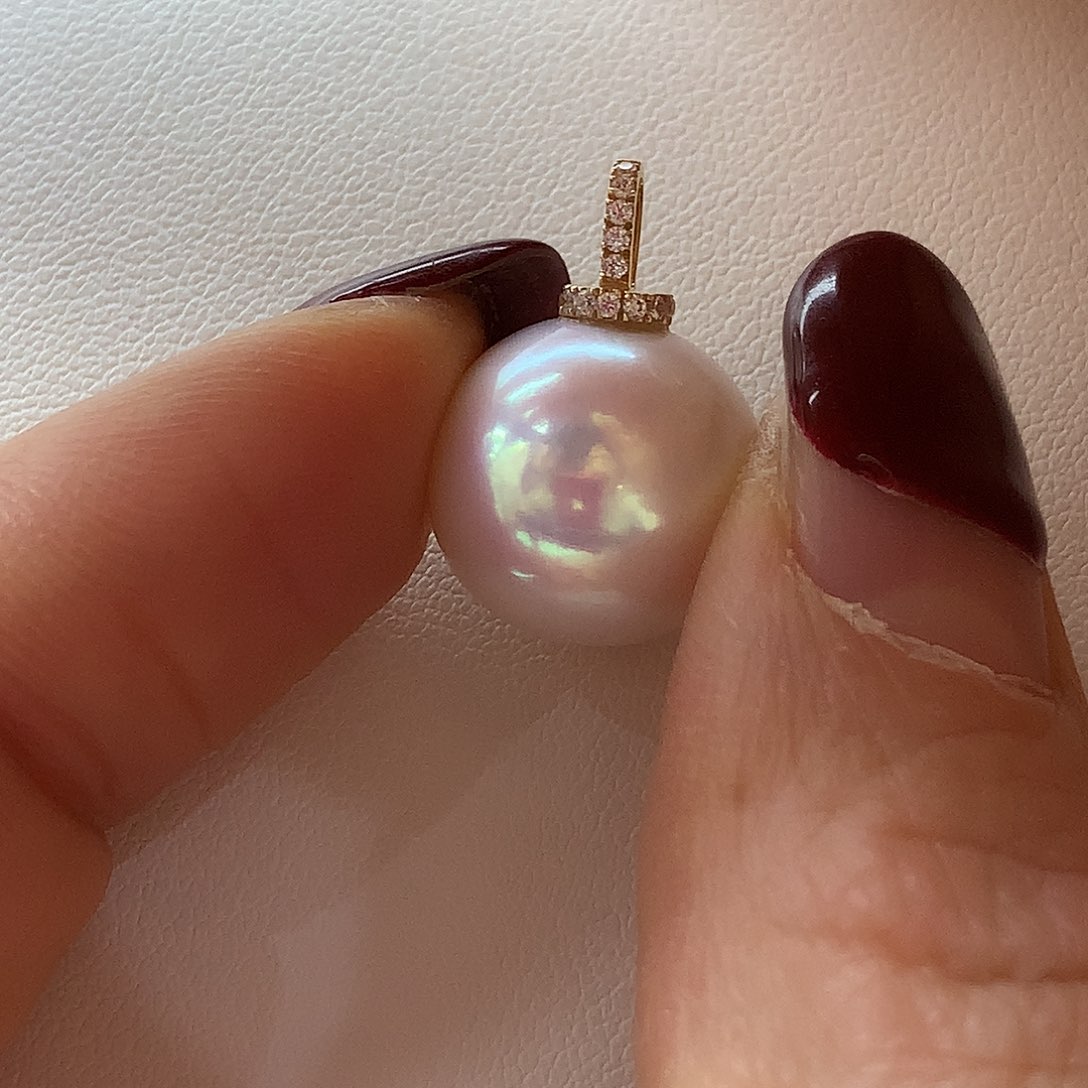 淡水珍珠颈饰18K金镶嵌