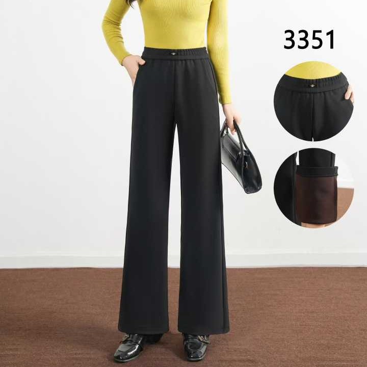 高品质显瘦加绒微喇裤3351