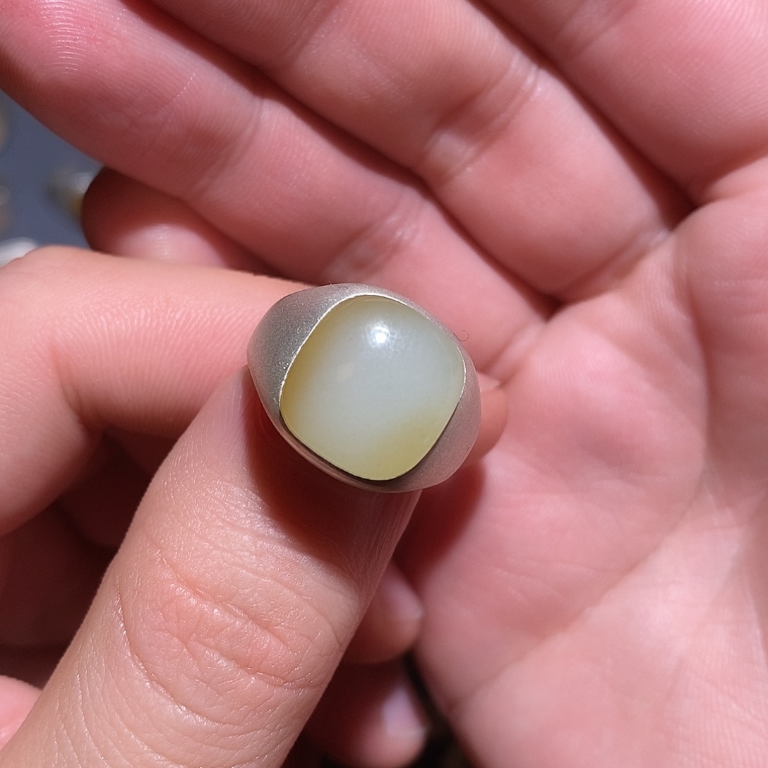 和田玉颈饰银S925镶嵌