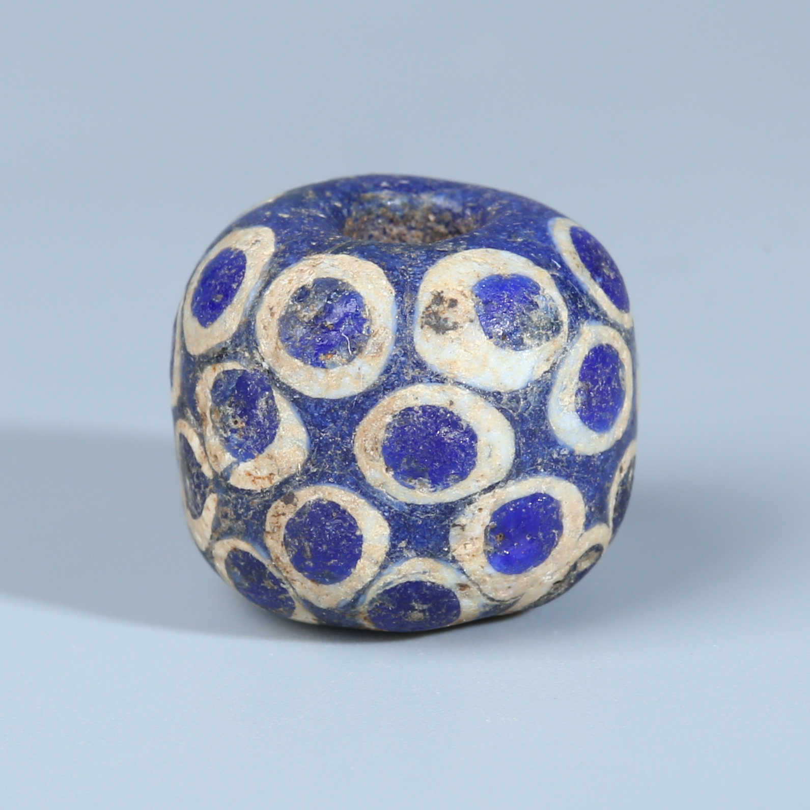 H07-014 古罗马蓝胎蜻蜓眼琉璃珠16.9*14mm