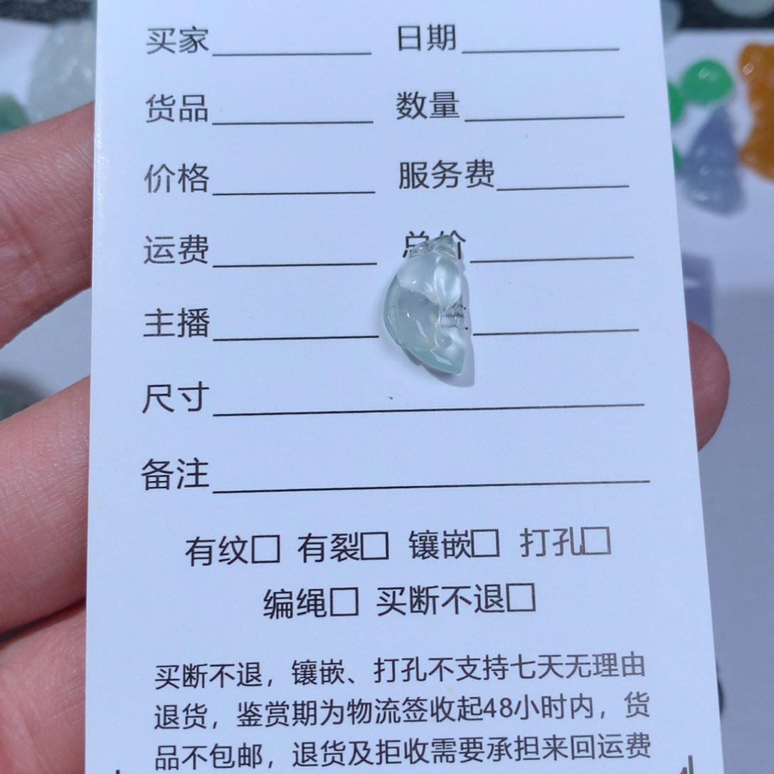 翡翠颈饰未镶嵌叶子