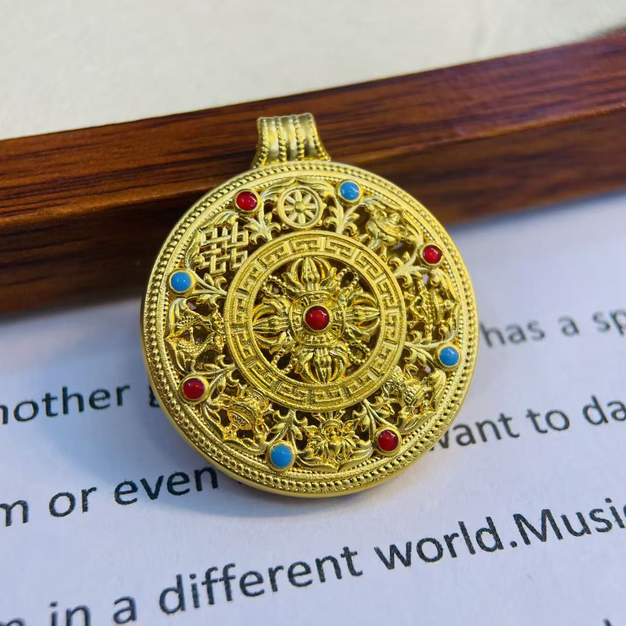 黄金足金999珐琅八宝罗盘首饰DP2968-03810