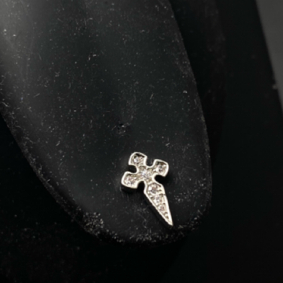 钛钢耳饰 Eternal十字架舌钉1.0牙口个性十字架钛钢材质穿刺饰品